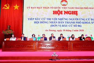 Cử tri Đơn vị bầu cử số 06 tiếp xúc người ứng cử đại biểu HĐND thành phố khóa XVII