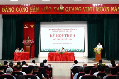 Kỳ họp thứ 4 HĐND phường Đông Hải xem xét, quyết nghị các nội dung về ngân sách, biên chế, tổ dân phố