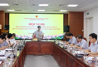 Đoàn giám sát chuyên đề của Ban Kinh tế - Ngân sách làm việc với Ban quản lý dự án đầu tư xây dựng công trình nông nghiệp và phát triển nông thôn Hải Phòng về các dự án sử dụng vốn đầu tư công giai đoạn 2021 - 2025