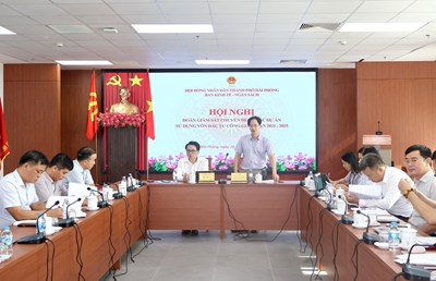 Đoàn giám sát chuyên đề của Ban Kinh tế - Ngân sách làm việc với Ban quản lý dự án đầu tư xây dựng công trình giao thông Hải Phòng về các dự án sử dụng vốn đầu tư công giai đoạn 2021 - 2025