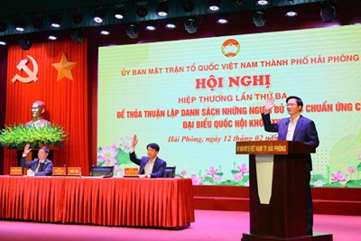 Ủy ban MTTQVN thành phố hiệp thương lần thứ ba lập danh sách những người đủ tiêu chuẩn ứng cử đại biểu Quốc hội khóa XVI và đại biểu HĐND thành phố nhiệm kỳ 2026 - 2031