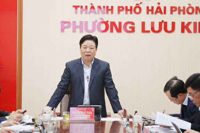 Tổ công tác số 3 của Thường trực HĐND thành phố giám sát về công tác bầu cử tại phường Lưu Kiếm