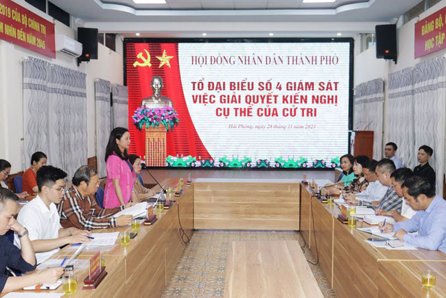 Tổ đại biểu số 4 HĐND thành phố giám sát việc giải quyết kiến nghị của cử tri quận Lê Chân