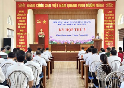 Kỳ họp thứ 3 (kỳ họp thường lệ giữa năm 2026) HĐND xã Hùng Thắng xem xét, quyết định nhiều nội dung quan trọng