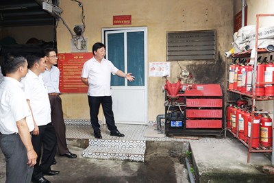 Ban Pháp chế HĐND thành phố khảo sát về công tác phòng cháy, chữa cháy tại chợ An Dương