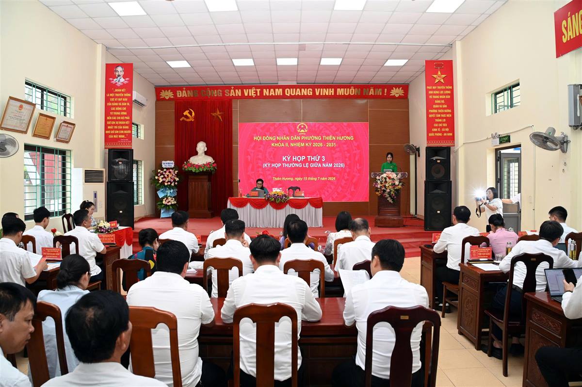HĐND phường Thiên Hương quyết nghị hoàn thành 100% kế hoạch đầu tư công và bứt phá các mục tiêu kinh tế - xã hội 6 tháng cuối năm 2026